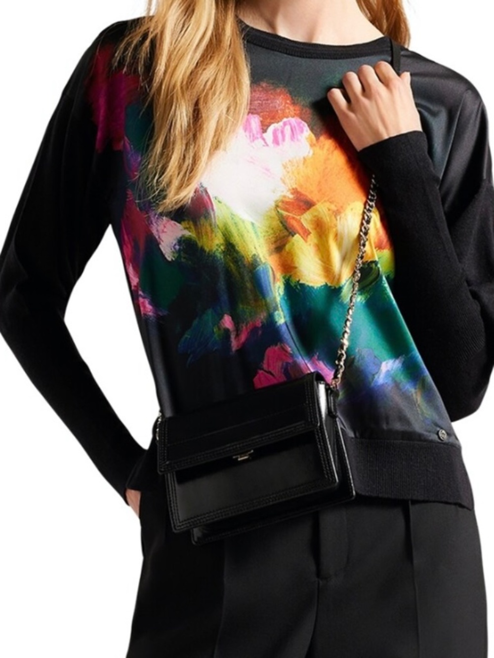 Ted Baker Zarha Art-Print Woven Jumper